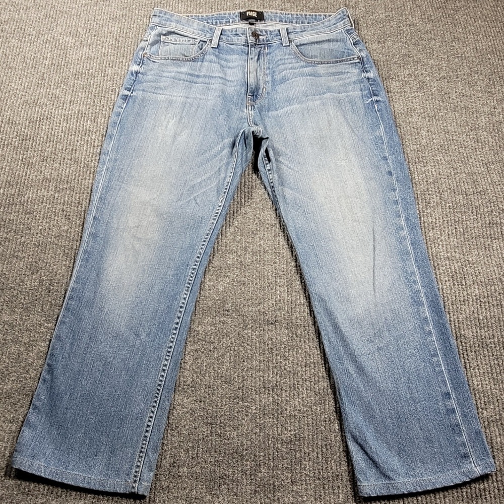 Paige Normandie Jeans Men's Light Wash Blue Straight Leg Denim 34 *READ*